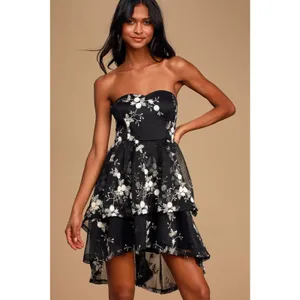 Lulus How Sweet Embroidered Tiered High-Low Dress thumbnail 2