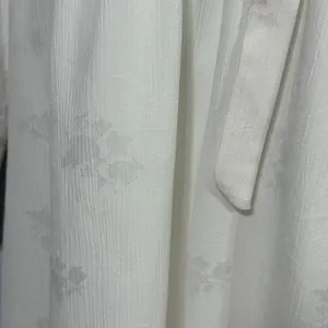 Fehrnvi Apparel White‎ Floral Jacquard Tiered Maxi Dress Long Sleeve Tie Neck M thumbnail 7