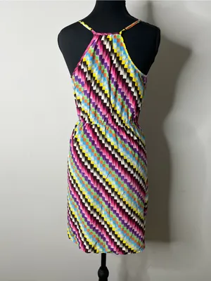 Charlie Jade Multi-Color Chevron Wrap Sundress - Women Size:XS thumbnail 4