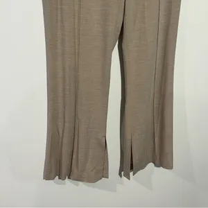 NEW Lattelier High‎ Waist Flare Leg Pants Side Ankle Slit Center Seam XL Career thumbnail 2