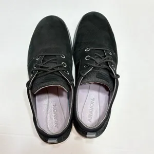 Aravon Shoes Womens 10D Pyper Plain Toe Sneakers Black Leather Lace Up Comfort thumbnail 4