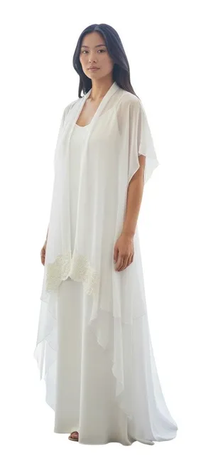 Vintage Blanche sheer white peignoir with lace and sequins Women's small thumbnail 1