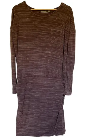 Athleta heathered purple maternity dress‎ women's size medium long sleeves thumbnail 1