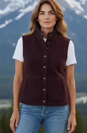 Toad & Co Telluride Sherpa Vest - Women's S Burgundy Wine thumbnail 1