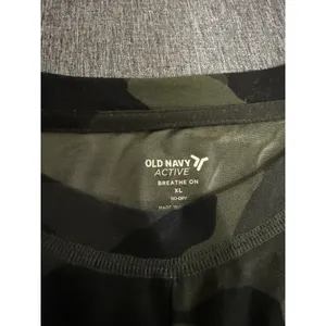 Old Navy Shirt Women's Active Breathe On Green Camo Twist Long Sleeve Top Sz XL thumbnail 5