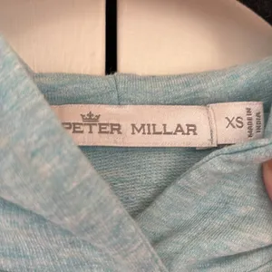 Peter Millar Women’s Lava Wash Hoodie Blue Spruce Space Dye Size XS Heather Hood thumbnail 7