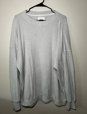 Aerie Waffle Knit Pale Gray/Blue Sweater thumbnail 1