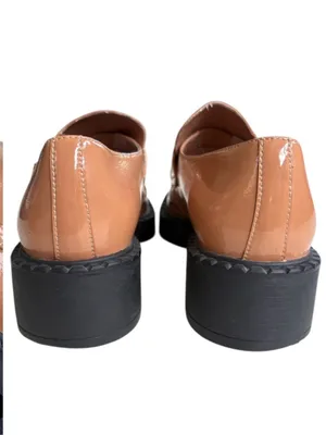 EUC Jeffrey Campbell Leather Librarian Loafers Tan Patent Size 9.5 thumbnail 5
