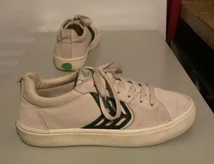 CARIUBA CATIBA Pro Ivory Black Organic Canvas Leather Sneakers $118 EUC Wmn 8 thumbnail 4
