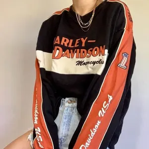 Vtg Harley Davidson Embroidered Spell Out Sweatshirt Long Sleeve thumbnail 1