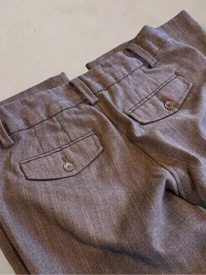 GAP Career Pinstripe Trousers Brown Curvy Fit Stretch Size 1 Regular thumbnail 8