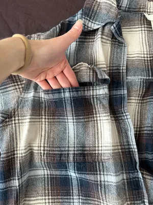 H&M Plaid Flannel Button-Up thumbnail 3