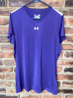 Under Armour Purple Power Alloy Short Sleeve Training Tee Women's Size Large thumbnail 1