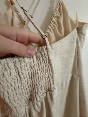 Japna Cream Ruched Strap Dress thumbnail 10
