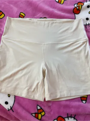 Lululemon athletic casual white creme striped align high rise short plus size 14 thumbnail 4