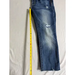 Miss Me Curvy Skinny Distressed Jeans Medium Wash Raw Hem M584B Size 33 thumbnail 9