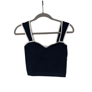 Anthropologie Navy Blue Crop Tank Top S/M thumbnail 2