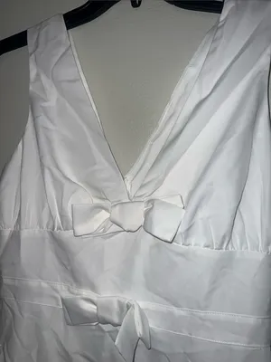 Corset Cute Bow Decor V-Neck A-Line Ruffle Mini Dress, Vacation, Date, Romantic thumbnail 6