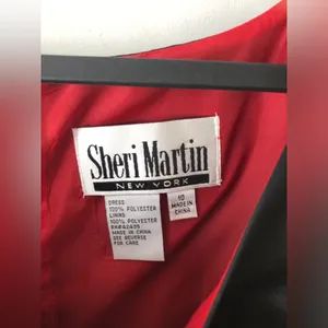 Vintage Sherri Martin Black and Red Formal Dress 10 Large thumbnail 3