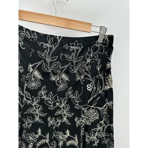 Ann Taylor Loft Womens Black Floral‎ Skirt Beaded Skirt Women Sz 10 Dark Fairy Dainty Y2K thumbnail 4
