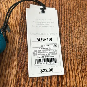 Shade & Shore Blue Bikini Top Size Medium New with Tags thumbnail 2