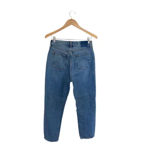Abercrombie & Fitch The Dad High Rise Crossover Waist Straight Jeans Light Wash thumbnail 5