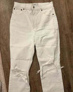 White Distressed Jeans thumbnail 1