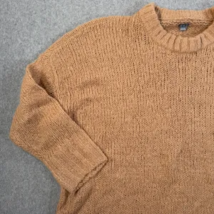 Aerie Women's Small Brown Chunky Knit Oversized Sweater Crew Neck Wool Blend thumbnail 3