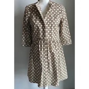 Tuckernuck Ready For Rattan Mini Dress Neutral Tunic Button Up Size Small thumbnail 4