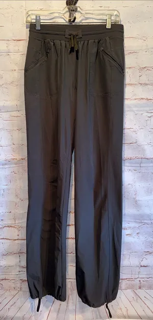 REI women’s S pull on Dark Gray Drawstring Jogger Pants pockets toggle thumbnail 1