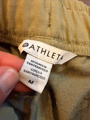 Athleta Cascade Cargo Terry Jogger in Green Size Medium - C4-085 thumbnail 3