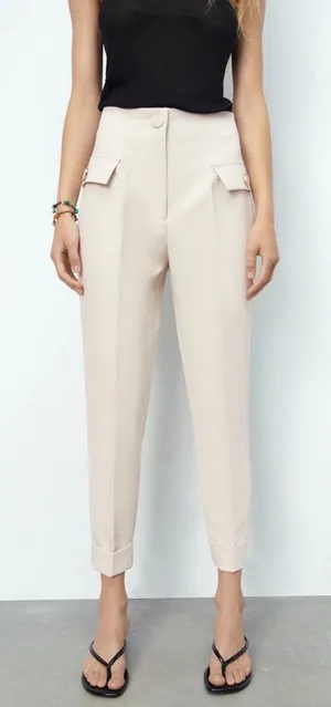Zara high waisted button pants  thumbnail 1