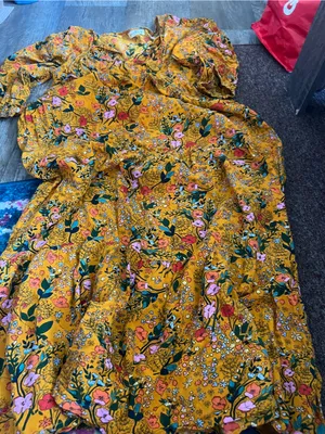 Natural Life Phoebe Maxi Dress Gold Yellow Boho Floral Women’s M oversized thumbnail 9