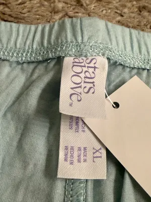 Stars Above Light Blue Aqua Short Sleeve Top & Lounge Pajama Shorts Set- size XL thumbnail 14
