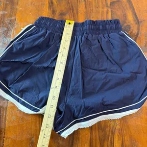 Kimberly C Navy Blue Lace Trim Athletic Dolphin Shorts Small Drawstring Sporty thumbnail 7
