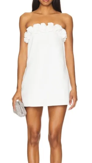 NWT WeWoreWhat Strapless A-Line Rose Mini Dress Duchess Satin Size 0 Formal thumbnail 1