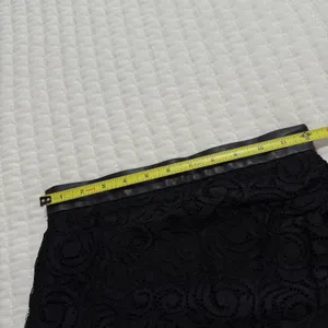 Zara Black Lace Mini Skirt With Faux Leather Waist Trim Detail Sz XS thumbnail 2