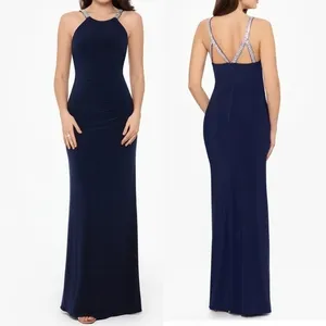 Betsy‎ & Adam. Jayleen High Neck Jeweled Back Gown. thumbnail 2