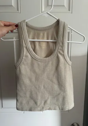Marshall’s / TJMaxx Tan Neutral Ribbed Tank Top thumbnail 1