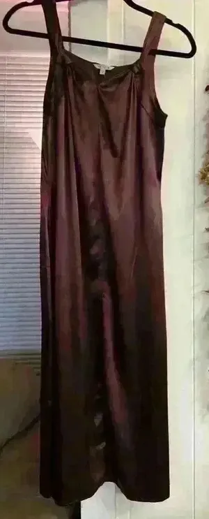 Nic +‎ Zoe Elevated Satin Slip Midi Dress Brown Mocha NEW $168 Sexy Modern thumbnail 1