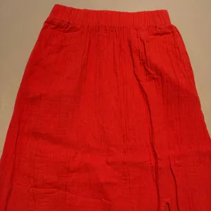 Pact Organic Cotton Gauze Crop Top Maxi Skirt Set Red Women Small XS thumbnail 11