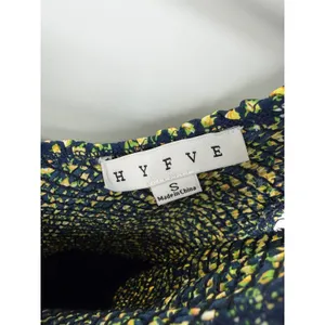 HYFVE Dress‎ Women S Navy Yellow Floral One Shoulder Smocked Tiered Midi thumbnail 4