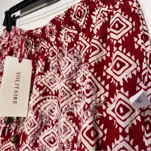 Solitaire Women's Red and White Lace Trim Shorts thumbnail 3