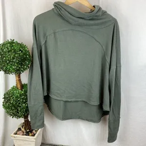 We The Free People Olive Green Long Sleeve Cowl Neck Sweater XS thumbnail 2