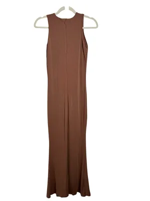 Popilush Built In Shapewear Modal Maxi Dress Light Brown L NWT Body Shaper thumbnail 4
