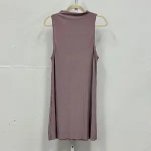 Leith Mauve Pleated Mock Neck‎ Sleeveless Shift Mini Dress Purple Women's Small thumbnail 2