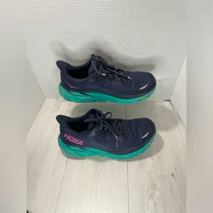 Hoka Women's Shoes in Navy and Teal thumbnail 2