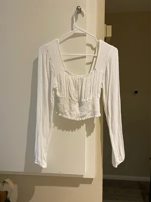 LA Hearts by PacSun white peasant crop top thumbnail 2