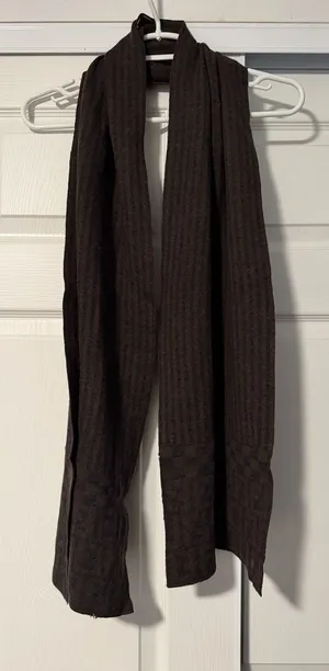 Fendi Merino Wool Vintage Brown Scarf Made In Italy Monogram Old‎ Money thumbnail 1