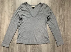 Universal Threads Grey Ribbed Long sleeve Top size XXL thumbnail 1